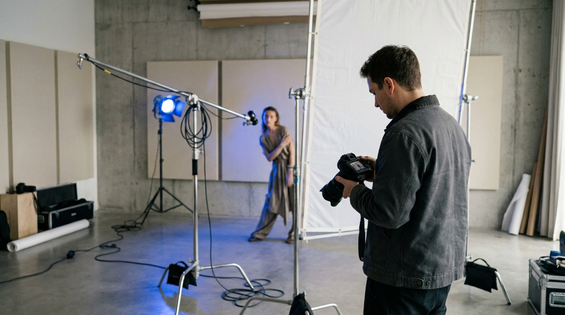 Behind the scenes of a fashion content shoot